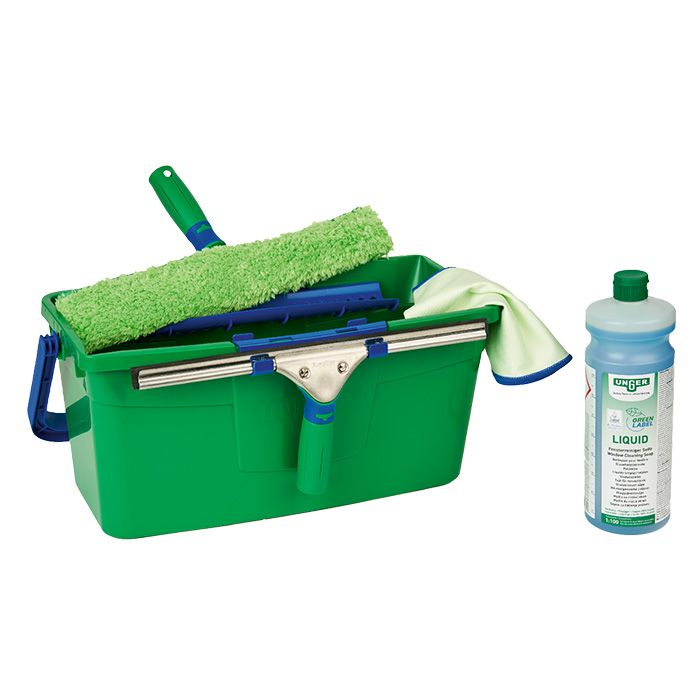 Kit completo Unger de limpieza clásica con cubo, raqueta, mojador, paño y jabón